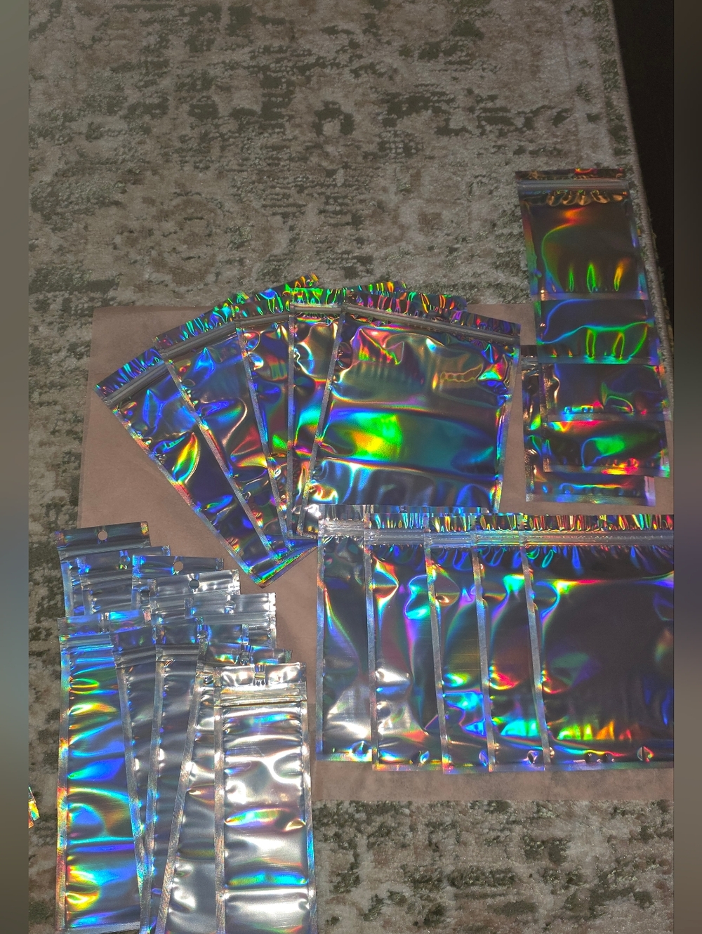 25 PC Holographic Resealable Mylar Bags - Iridescent Rainbow NEW NOT Tiny Ones!